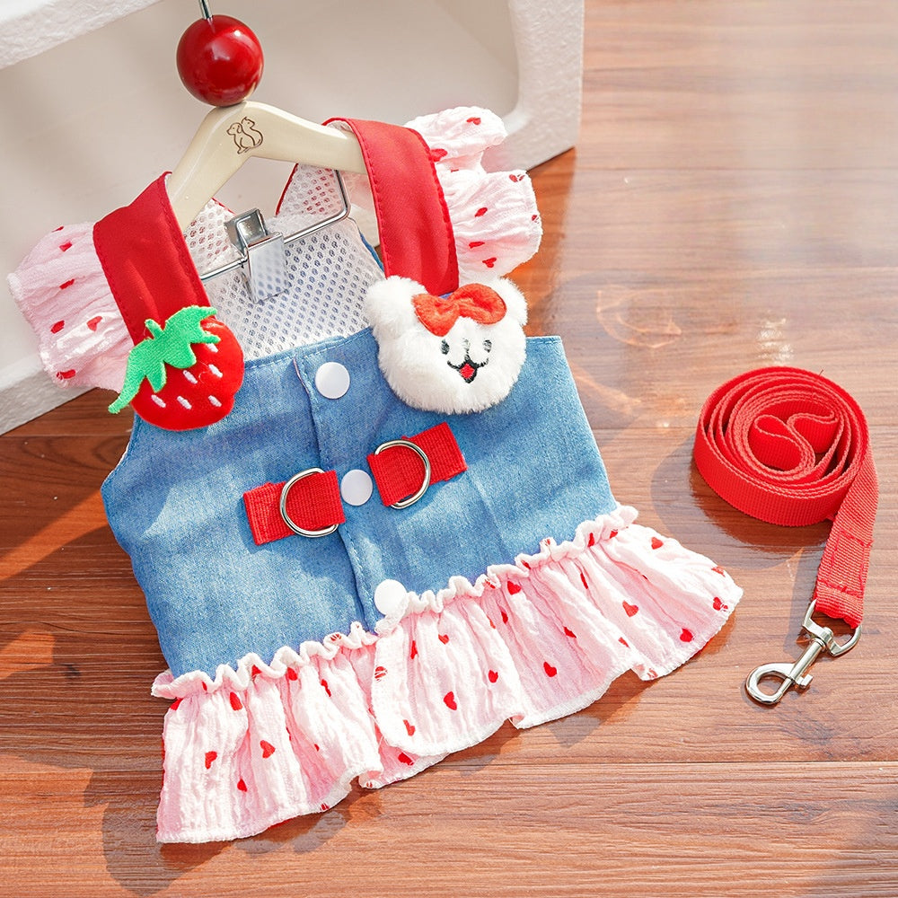 Ins Style Cat Denim Dress | Cute Pet Skirt Outfit