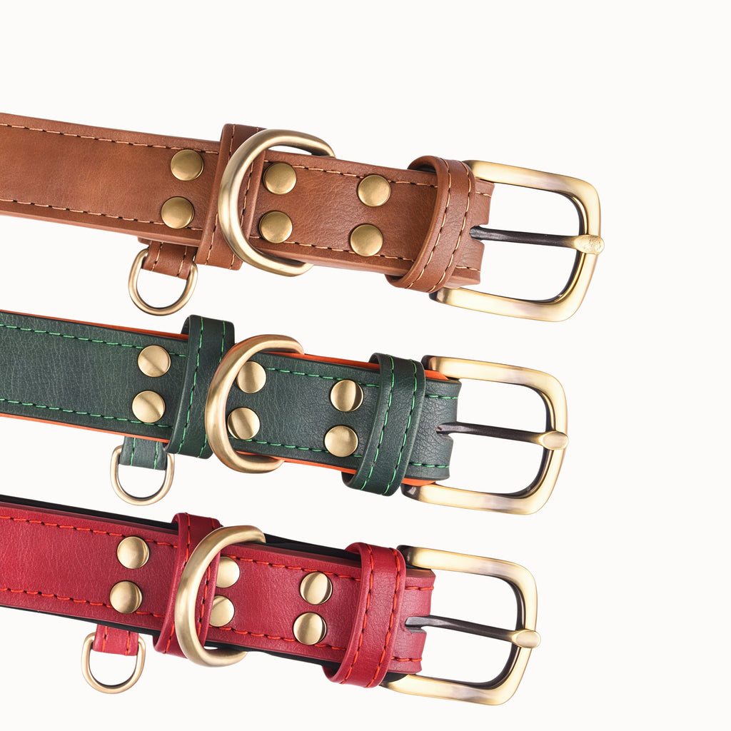 Retro Leather Dog Collar