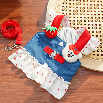 Ins Style Cat Denim Dress | Cute Pet Skirt Outfit