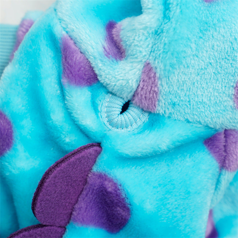 Flannel Four-Leg Pet Jumpsuit – Blue