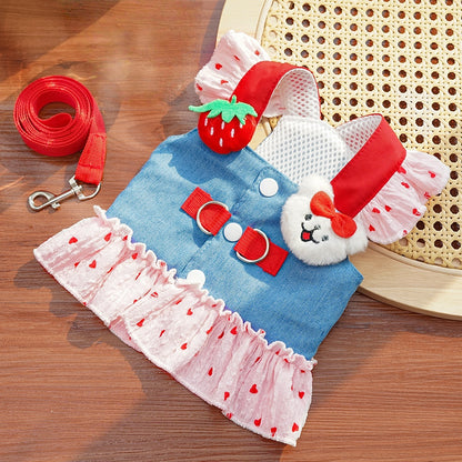 Ins Style Cat Denim Dress | Cute Pet Skirt Outfit