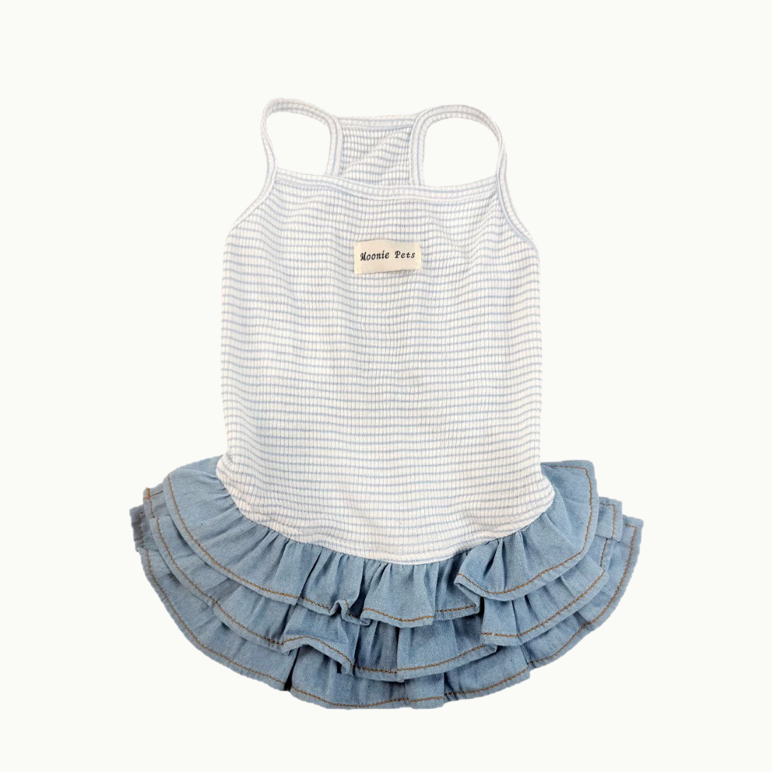 Striped Denim Pet Dress