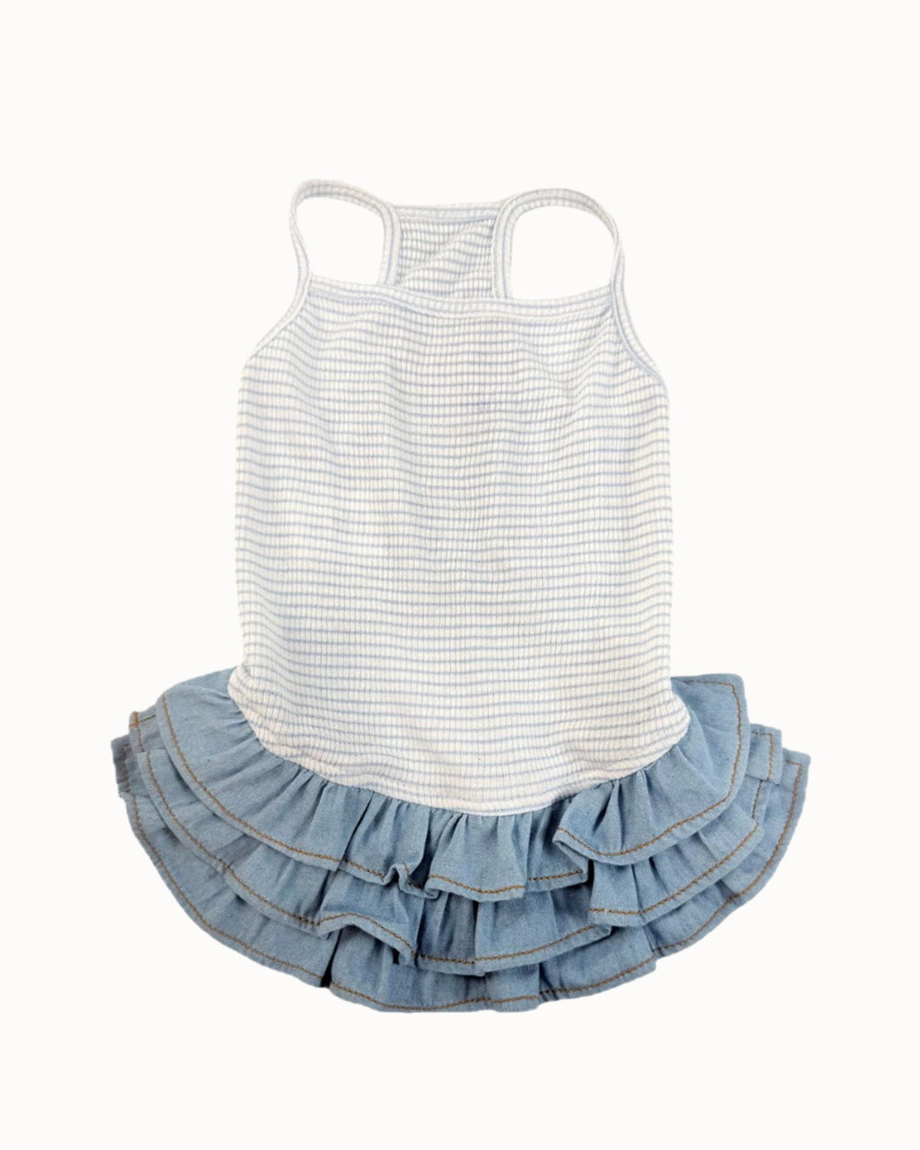 Striped Denim Pet Dress