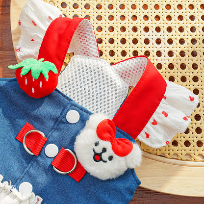 Ins Style Cat Denim Dress | Cute Pet Skirt Outfit