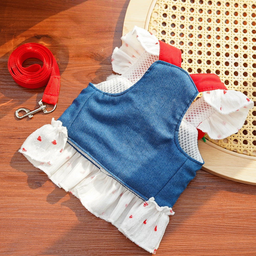 Ins Style Cat Denim Dress | Cute Pet Skirt Outfit