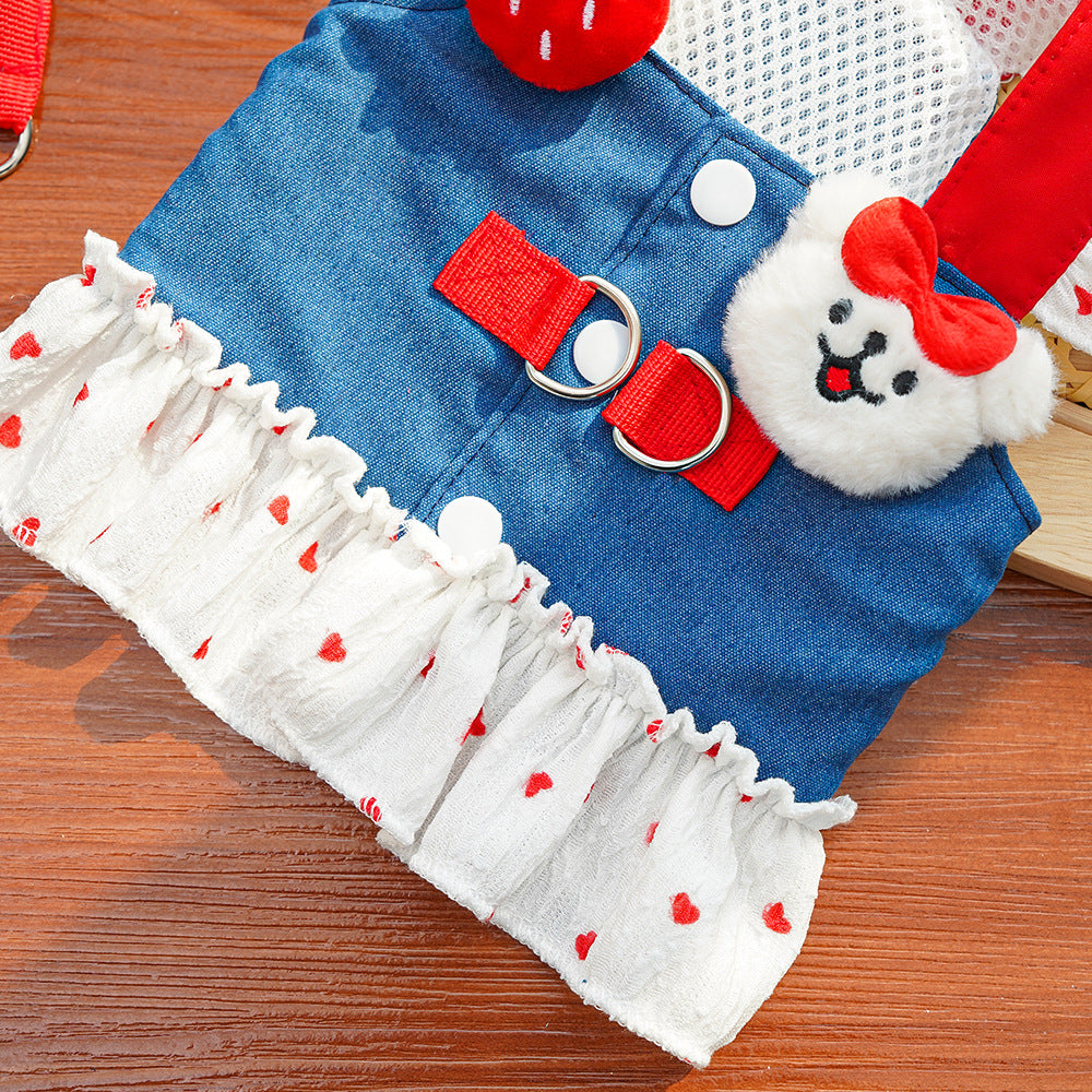 Ins Style Cat Denim Dress | Cute Pet Skirt Outfit