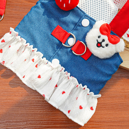 Ins Style Cat Denim Dress | Cute Pet Skirt Outfit