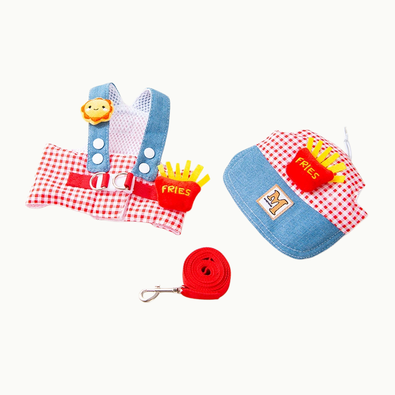 Denim Pet Harness Set
