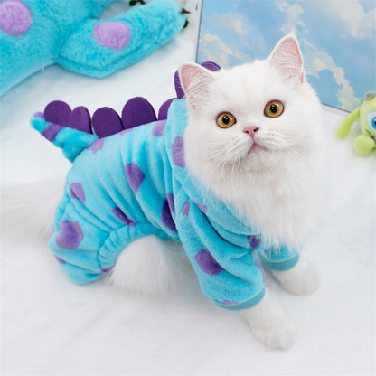Flannel Four-Leg Pet Jumpsuit – Blue