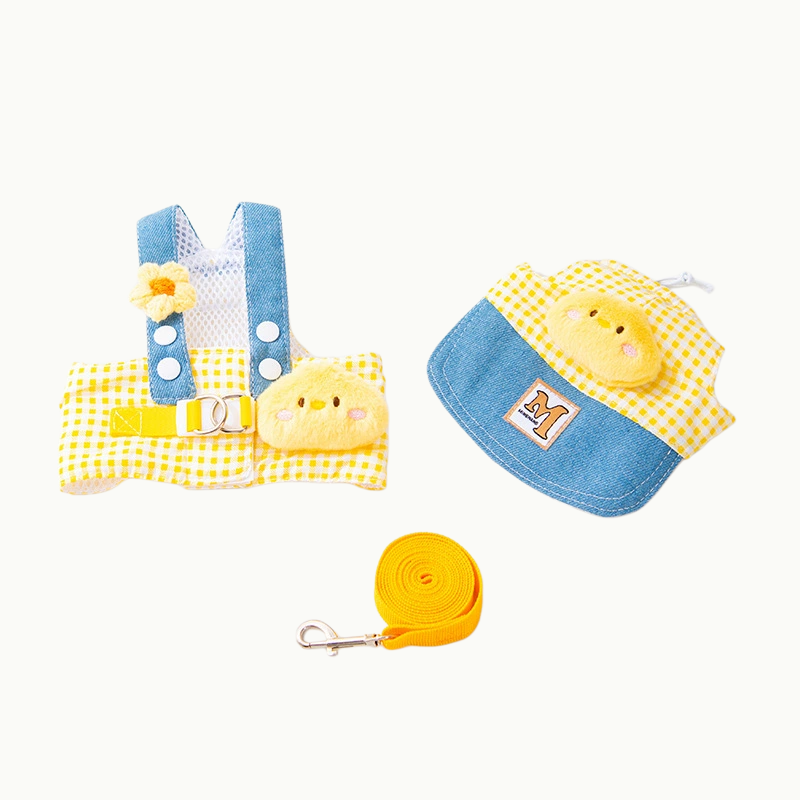 Denim Pet Harness Set