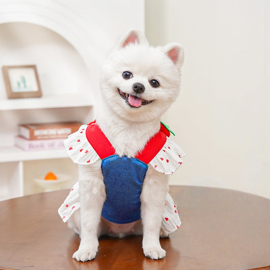 Ins Style Pet Denim Dress | Dog & Cat Harness Outfit