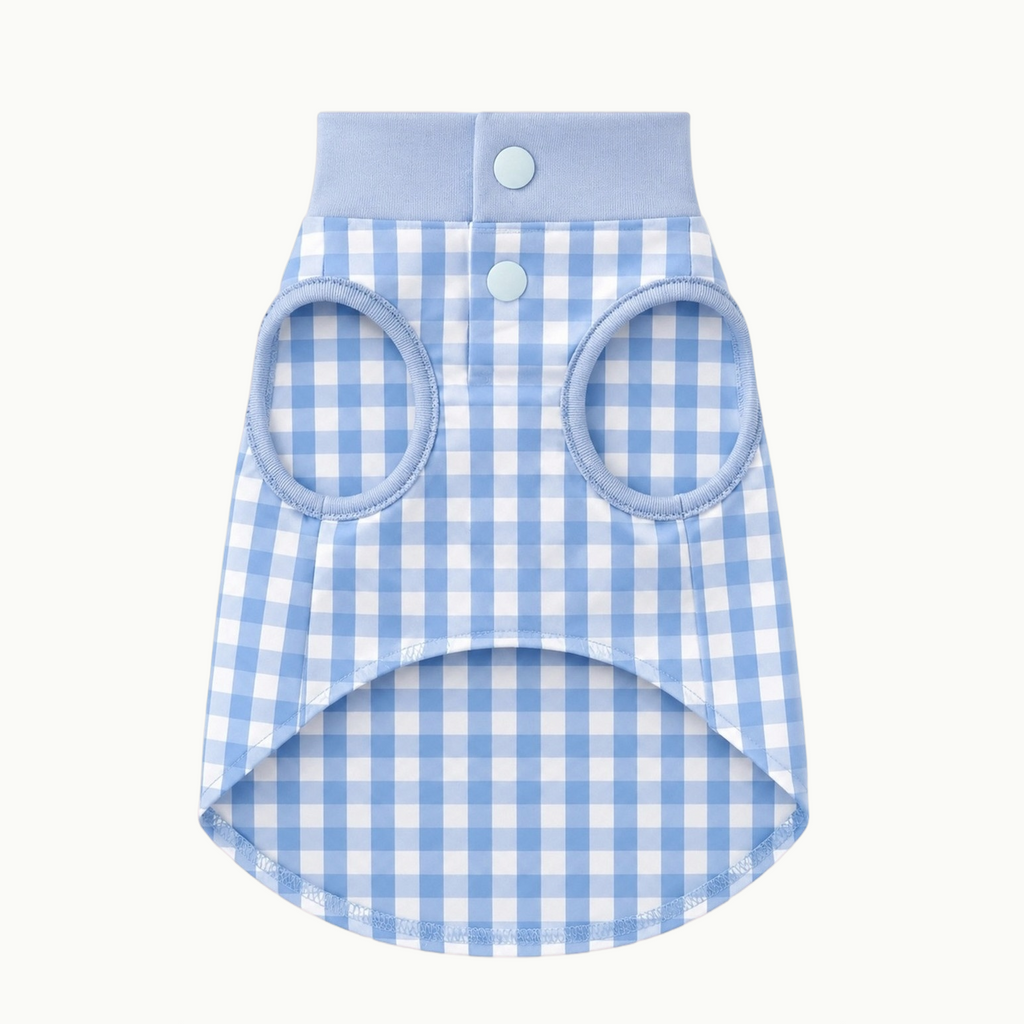 Blue Plaid Dog Harness Vest