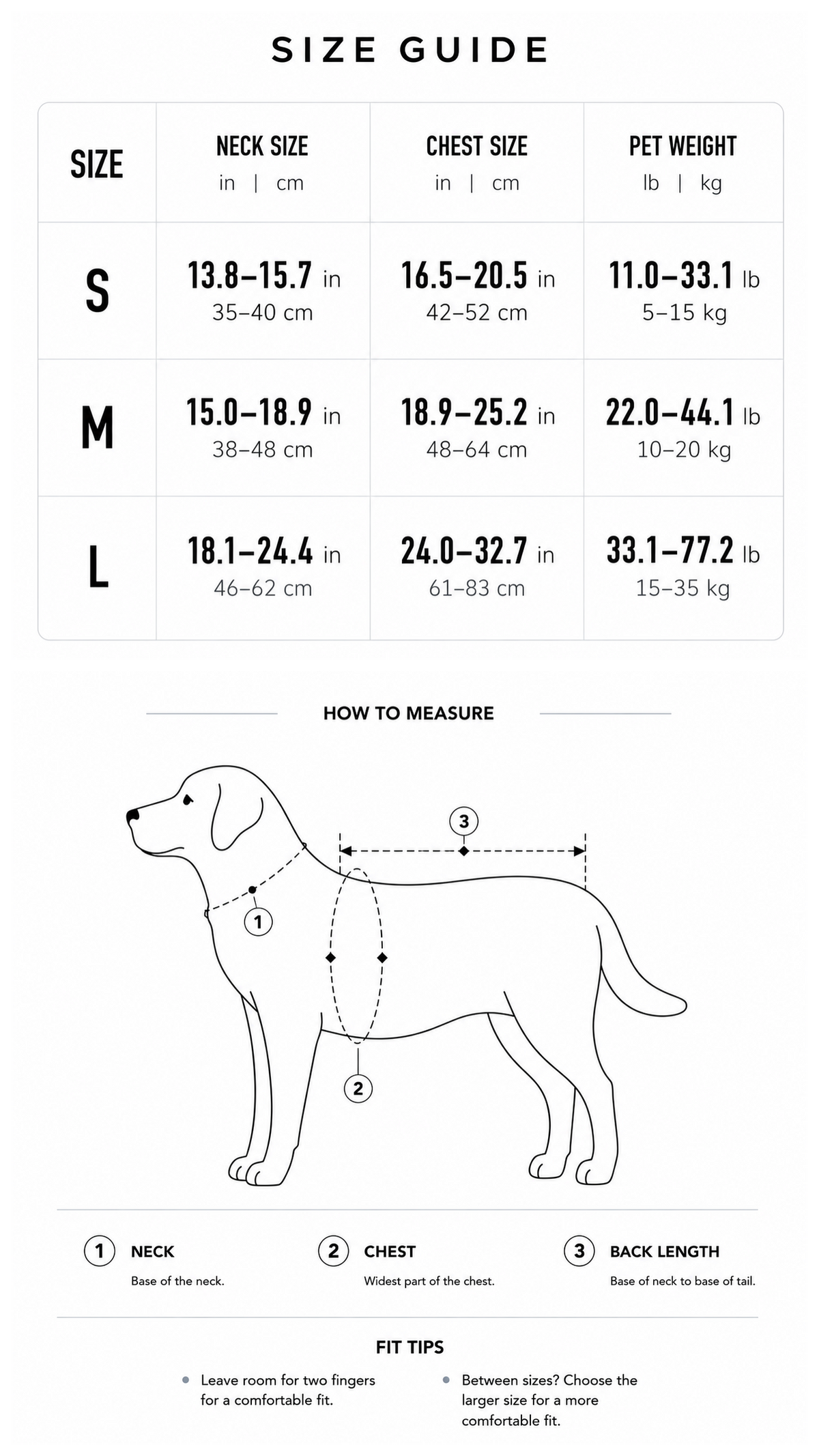 Premium Leather Dog Harness Size Guide