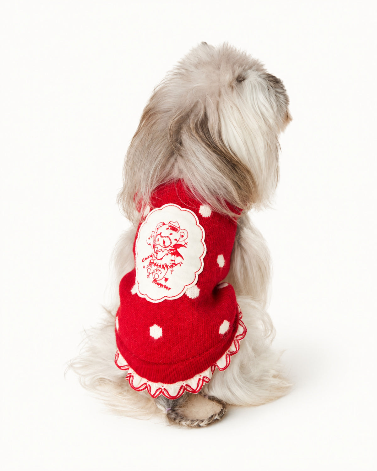 Polka Dot Bear Knit Dog Sweater