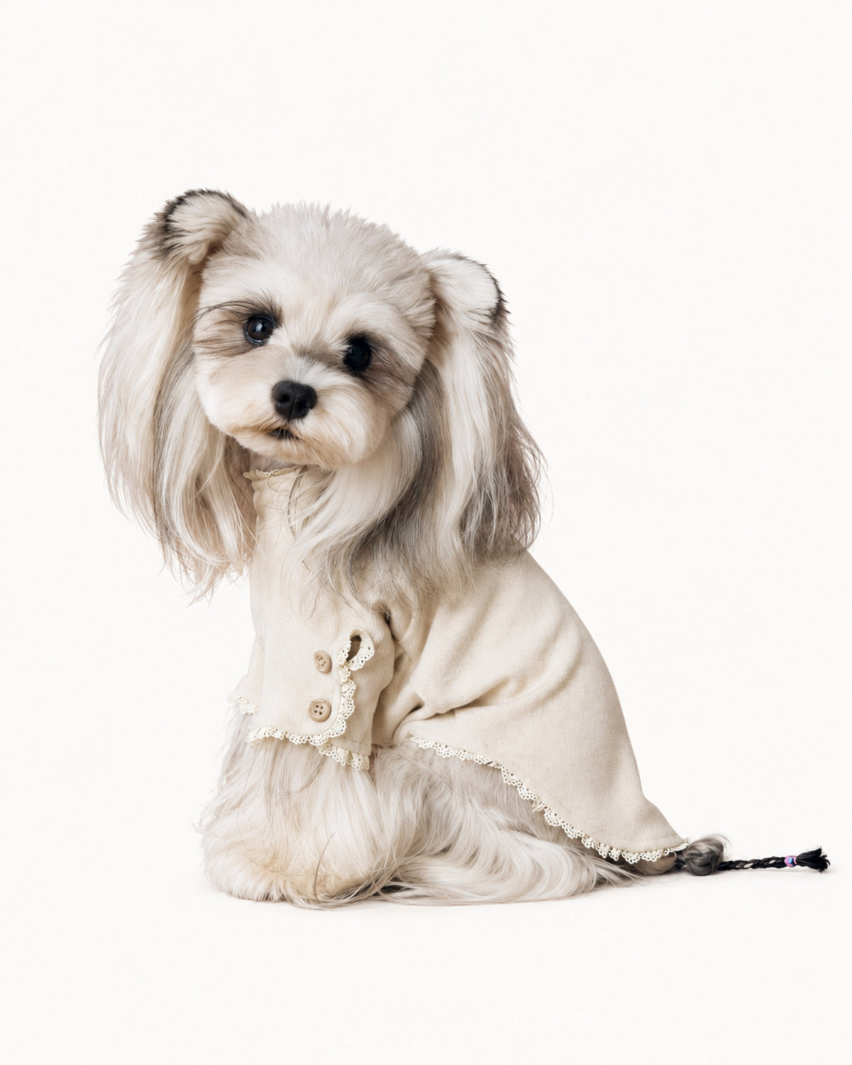Lace Trim Knit Dog Shirt