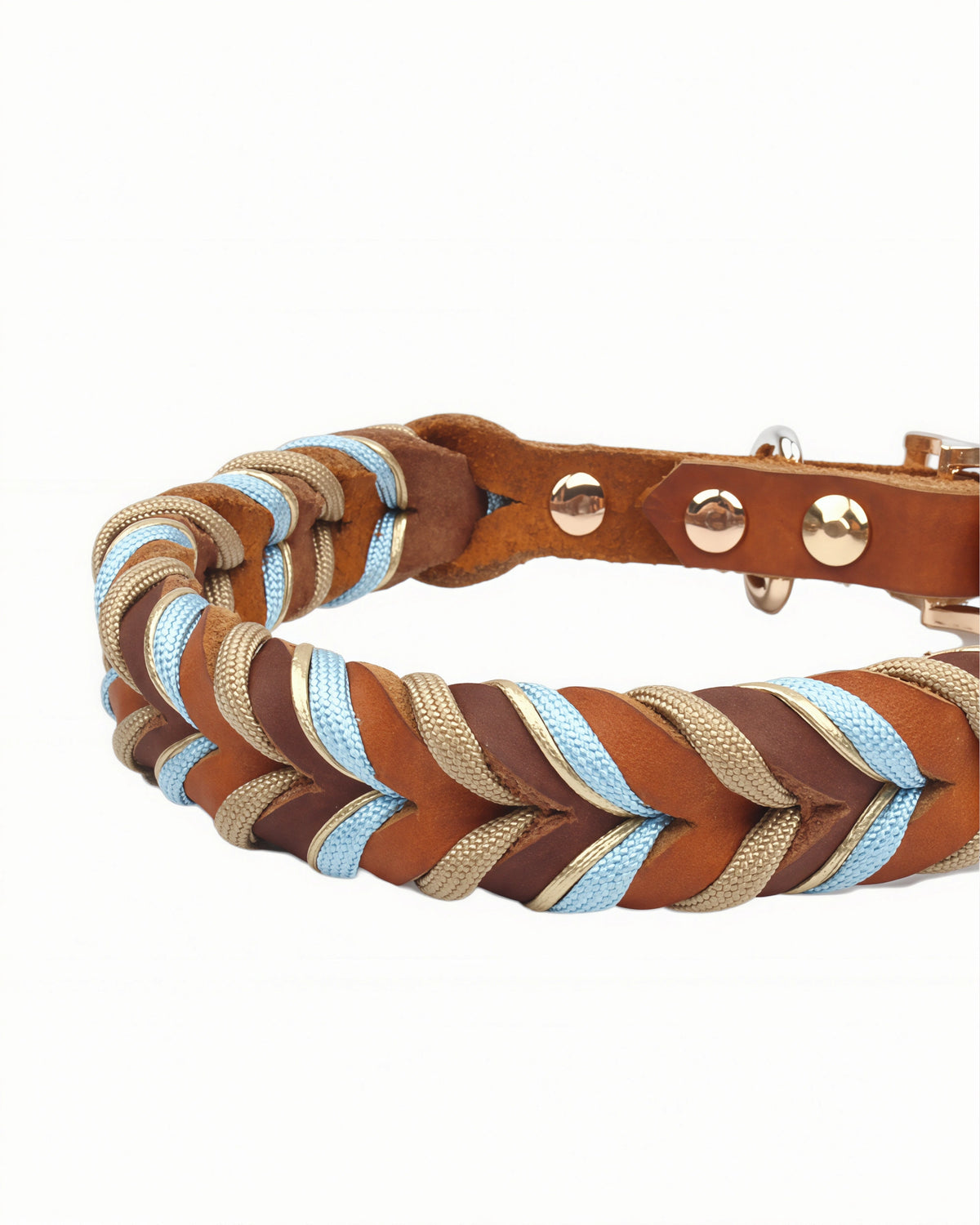 Braided Leather Dog Collar