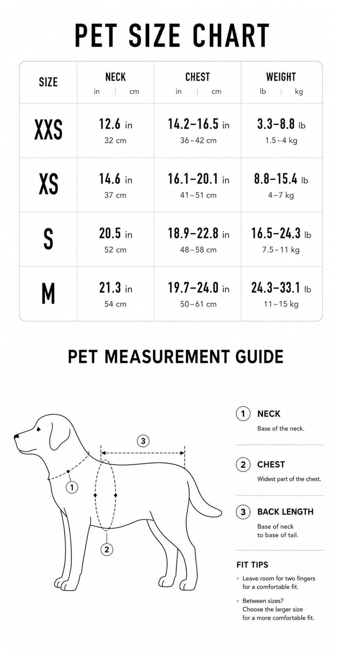 Dog Saddle Harness Size Guide