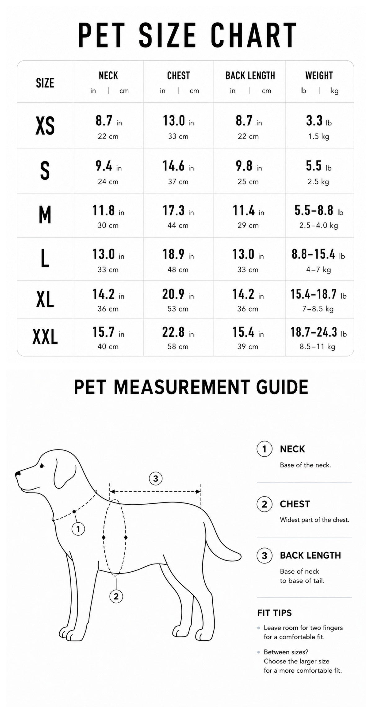 Blue Plaid Dog Harness Vest Size Guide