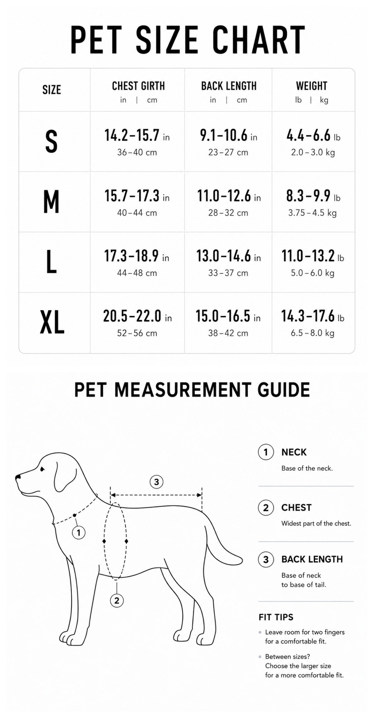 Pet Lion Costume Size Guide