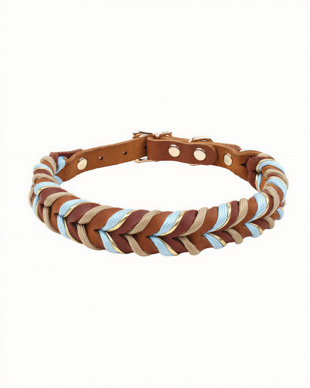 Braided Leather Dog Collar