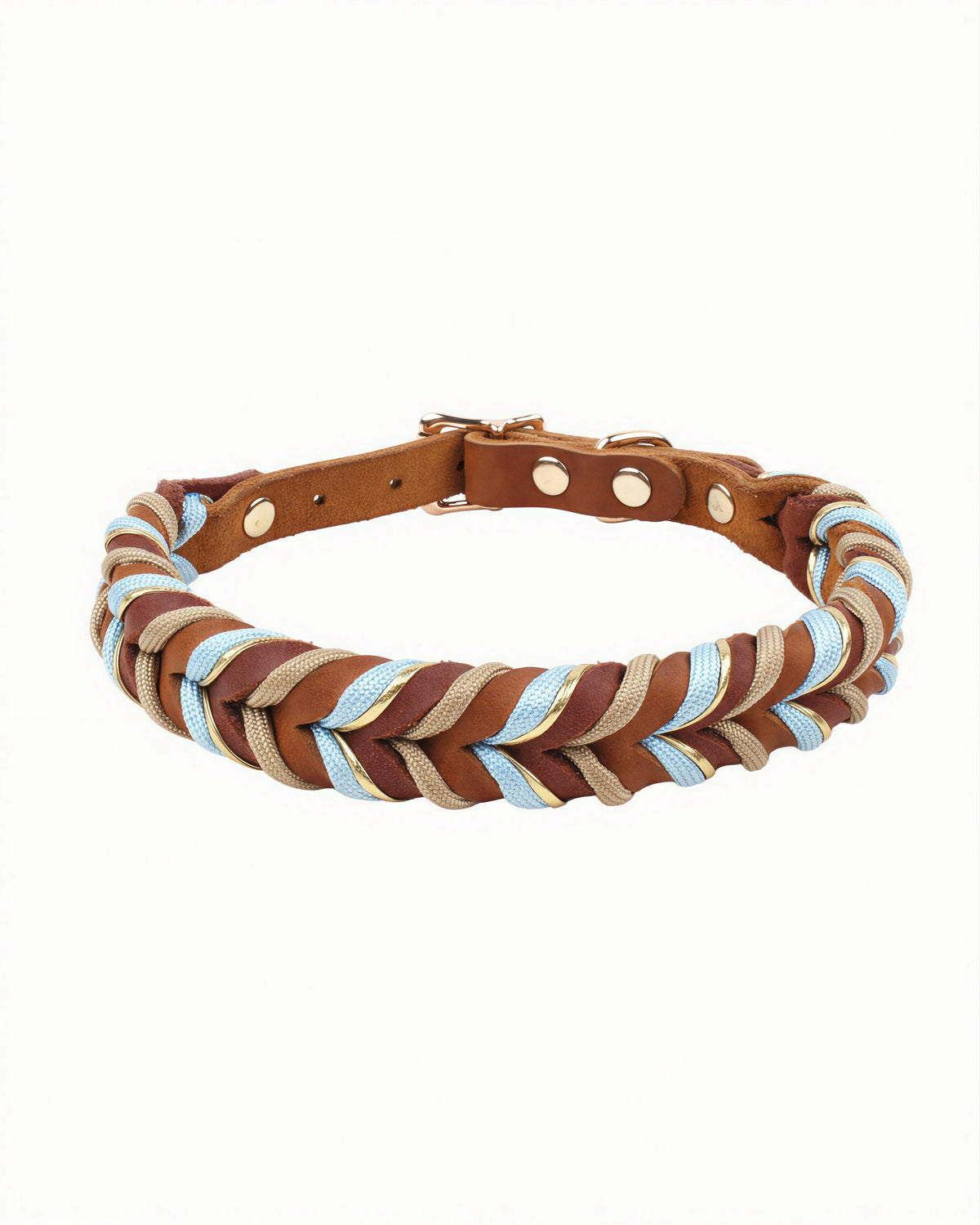 Braided Leather Dog Collar