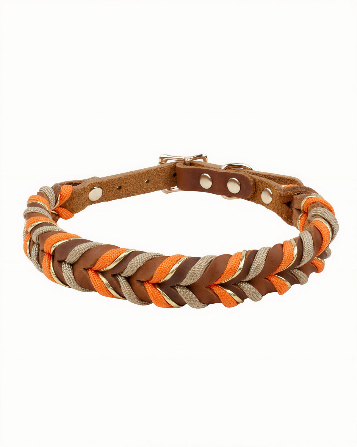 Braided Leather Dog Collar
