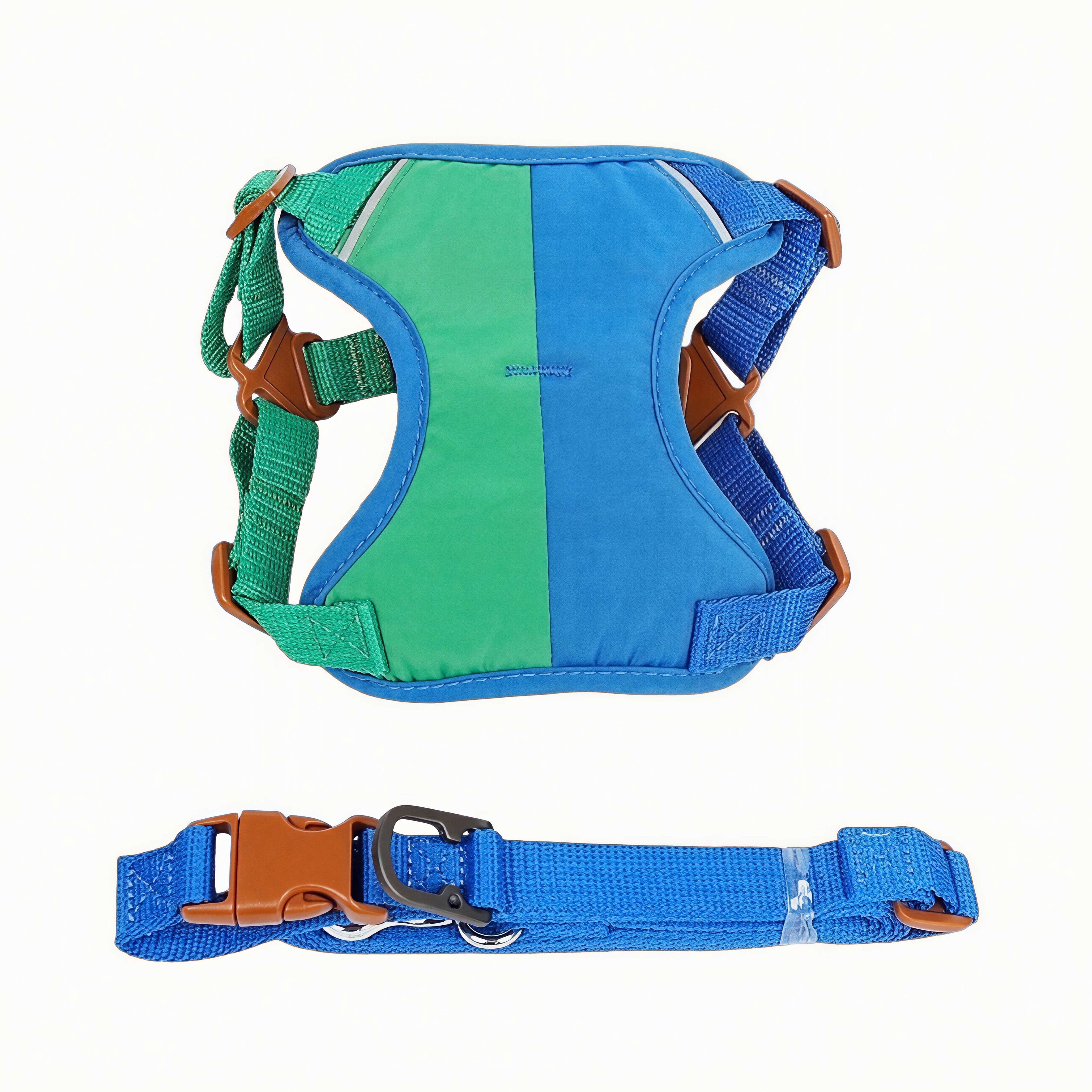 Two Tone Dog Harness & Leash Set