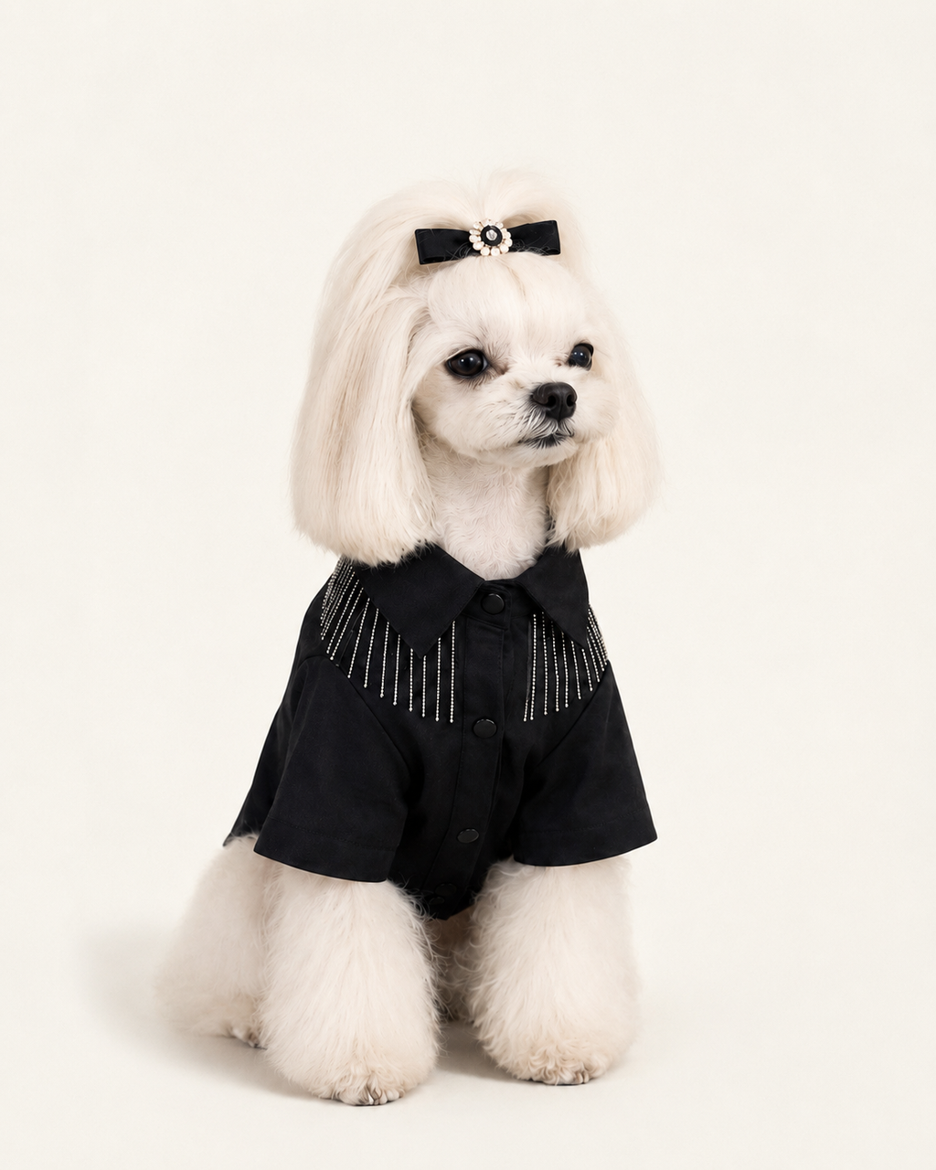 Luxury Rhinestone Fringe Pet Top