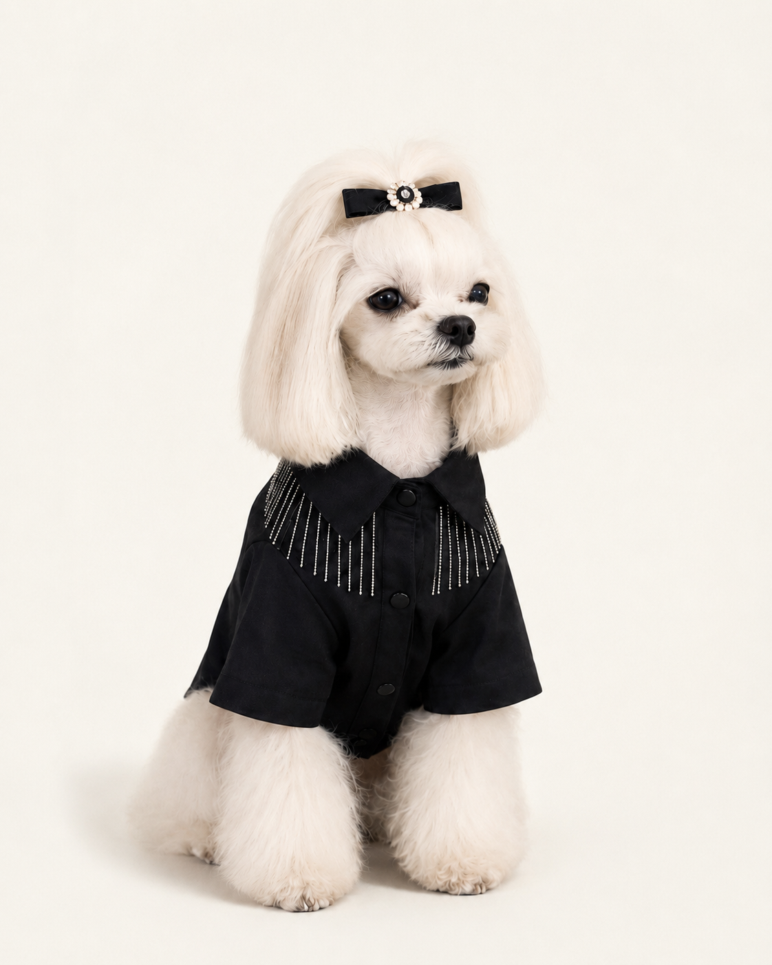 Luxury Rhinestone Fringe Pet Top