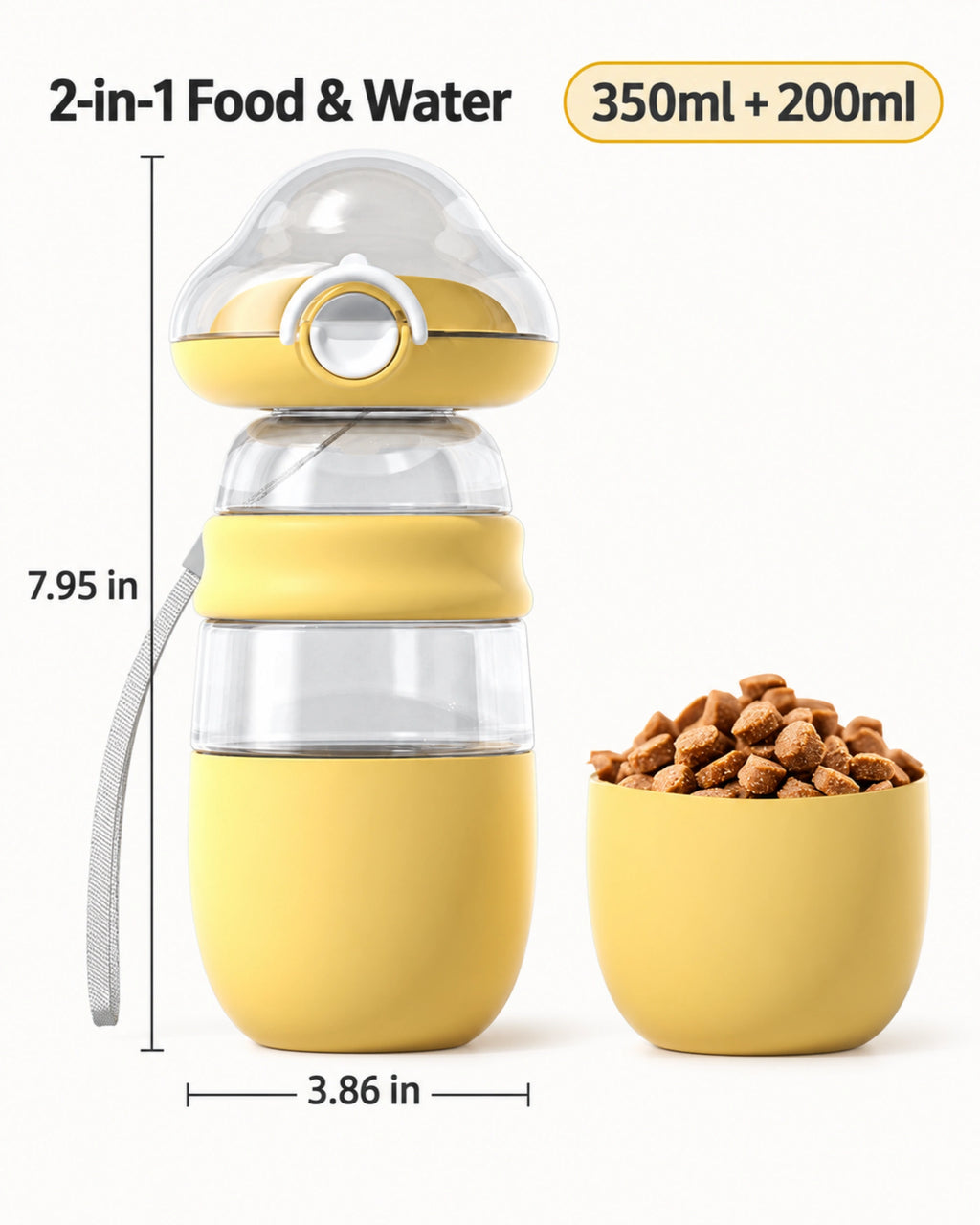 2-in-1 Portable Pet Water & Food Bottle