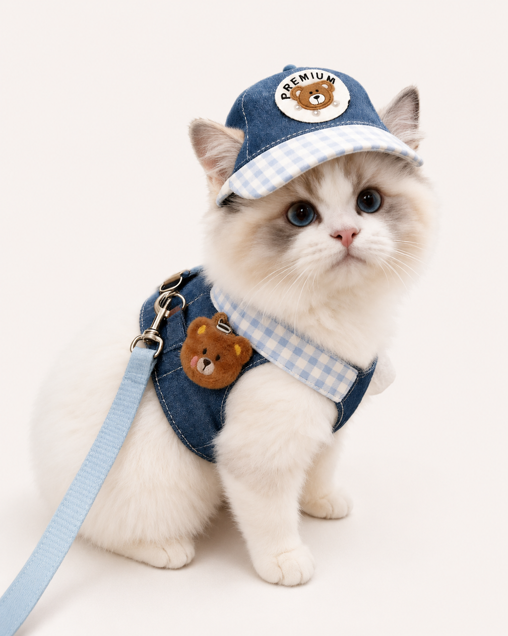 Denim Pet Harness Set