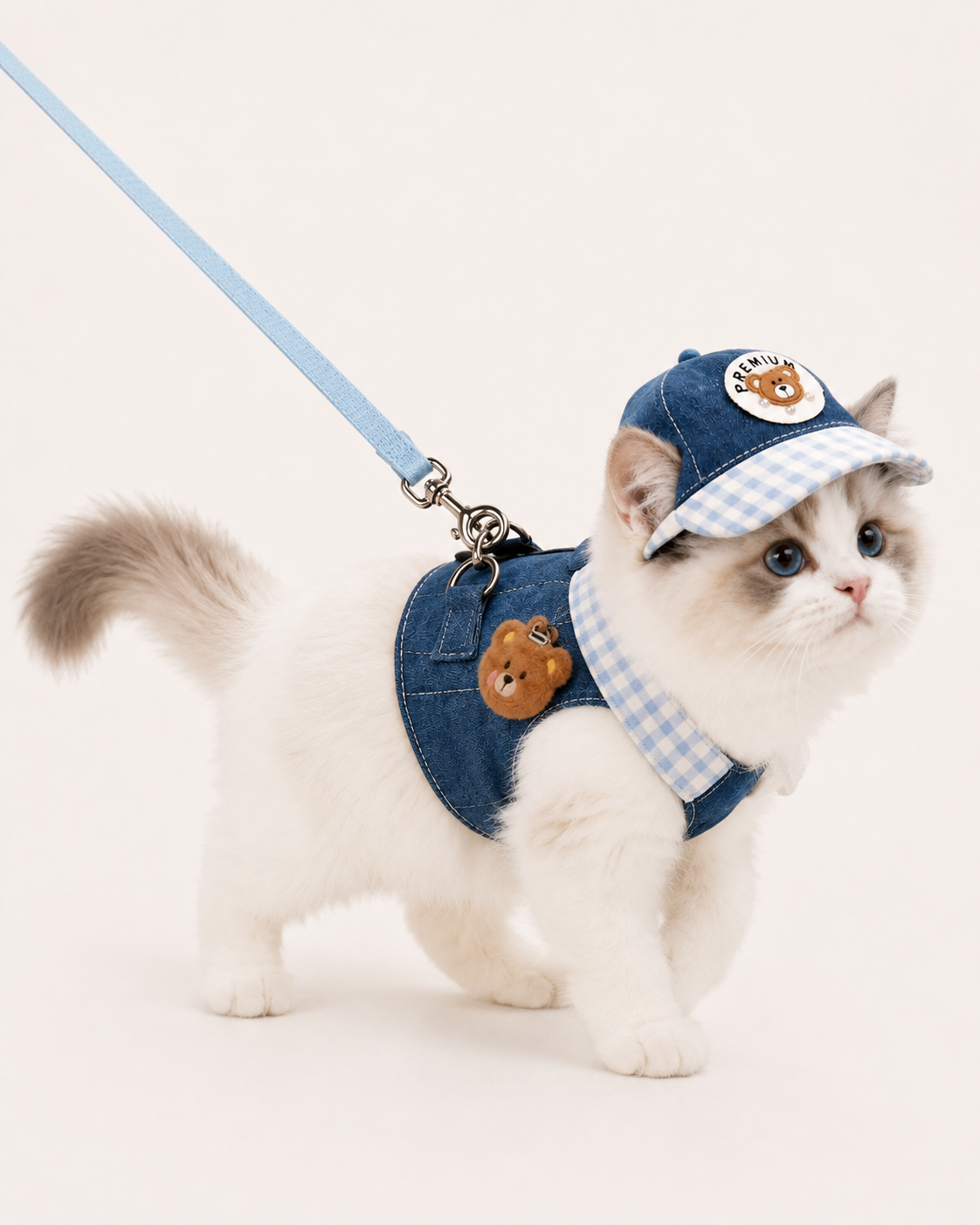 Denim Pet Harness Set