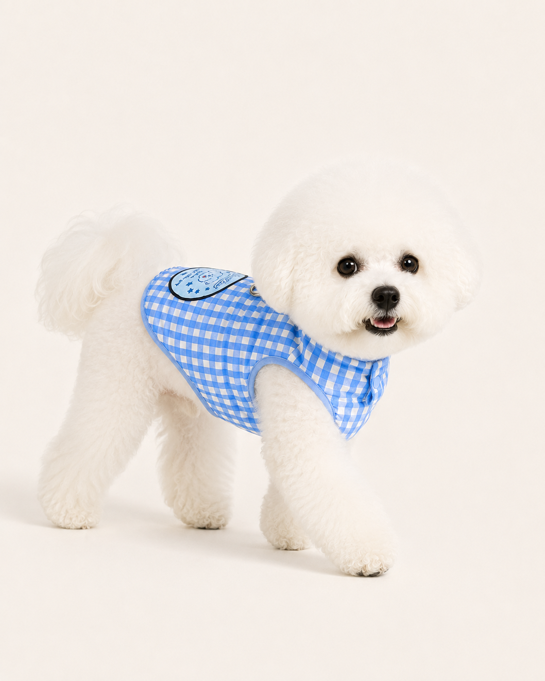 Blue Plaid Dog Harness Vest