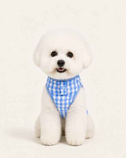 Blue Plaid Dog Harness Vest