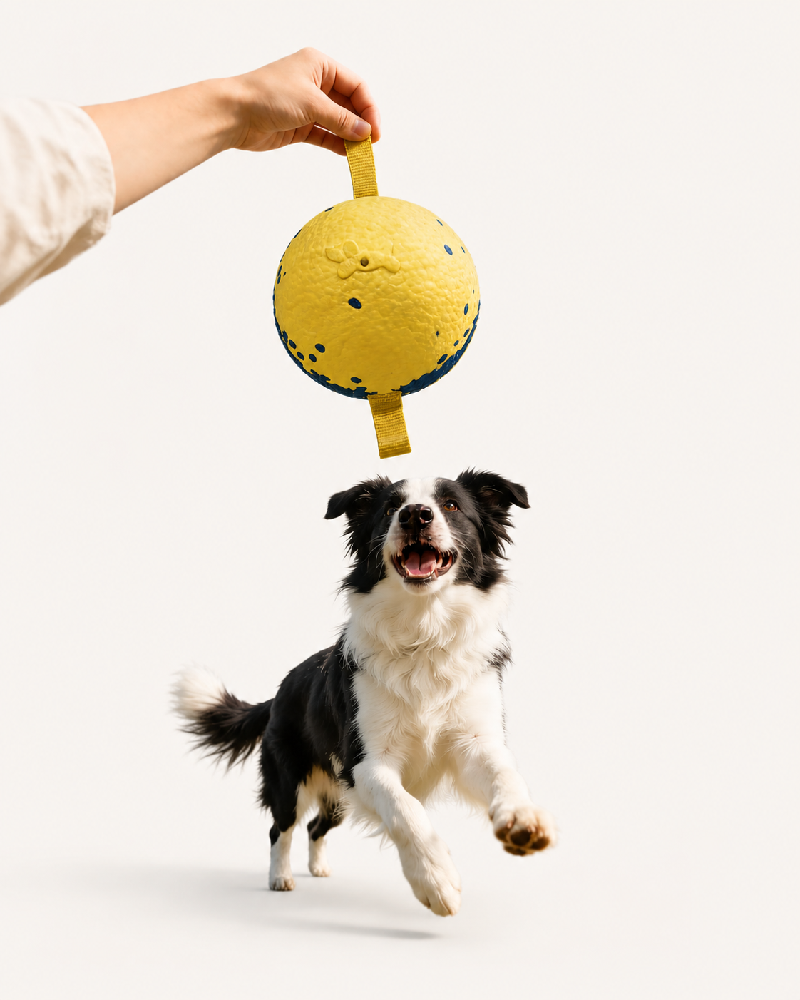 Interactive Squeaky Popcorn Dog Strap Ball