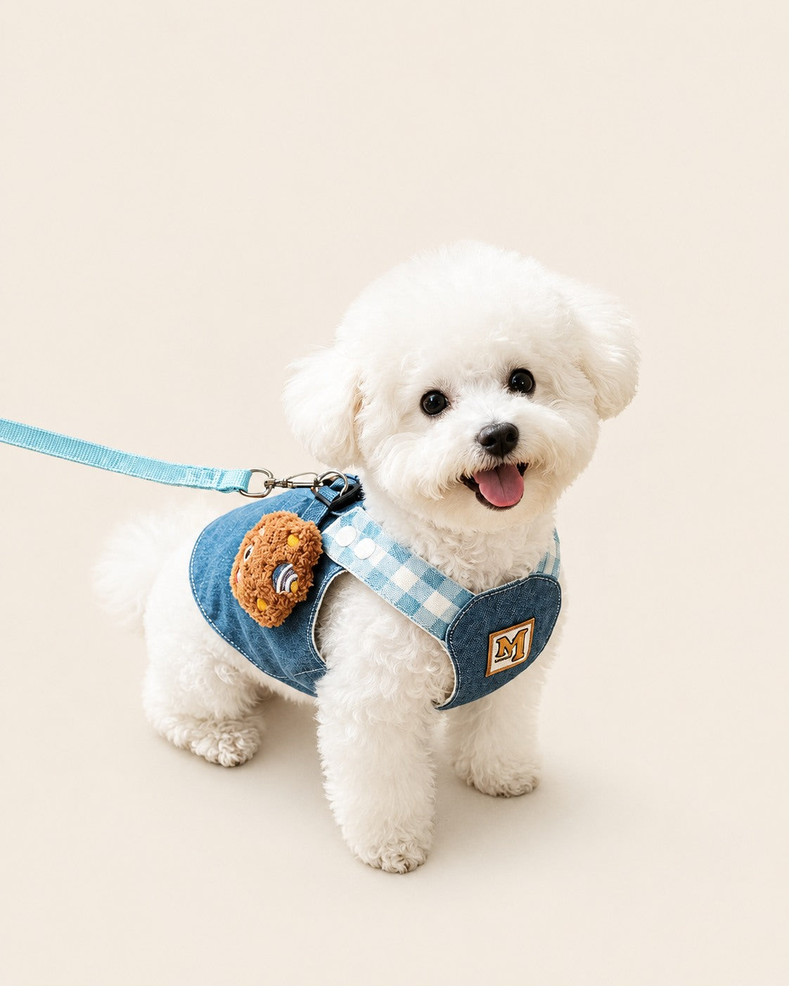 Denim Dog Harness Set with Hat & Leash