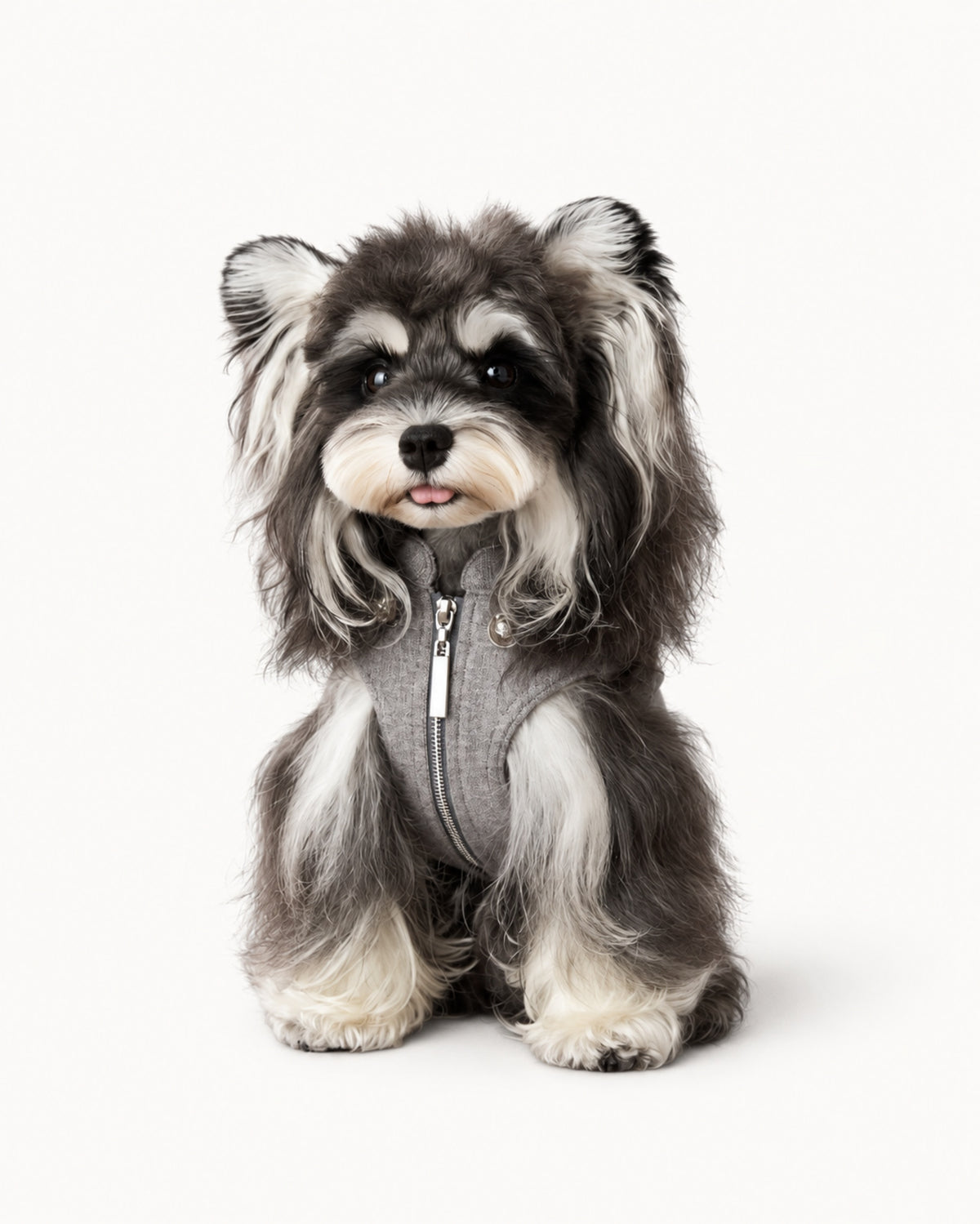 Zip-Up Knit Dog Sweatshirt