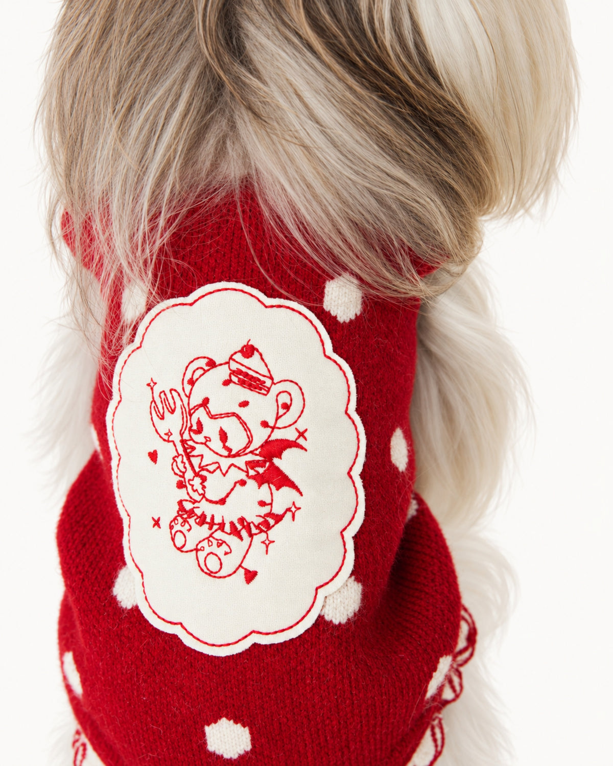 Polka Dot Bear Knit Dog Sweater