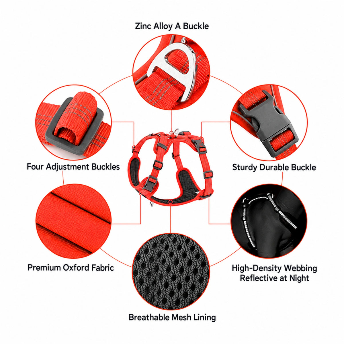 Adjustable Oxford Dog Harness